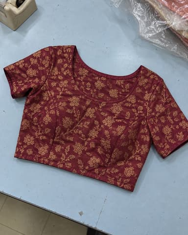Red banarasi princess cut