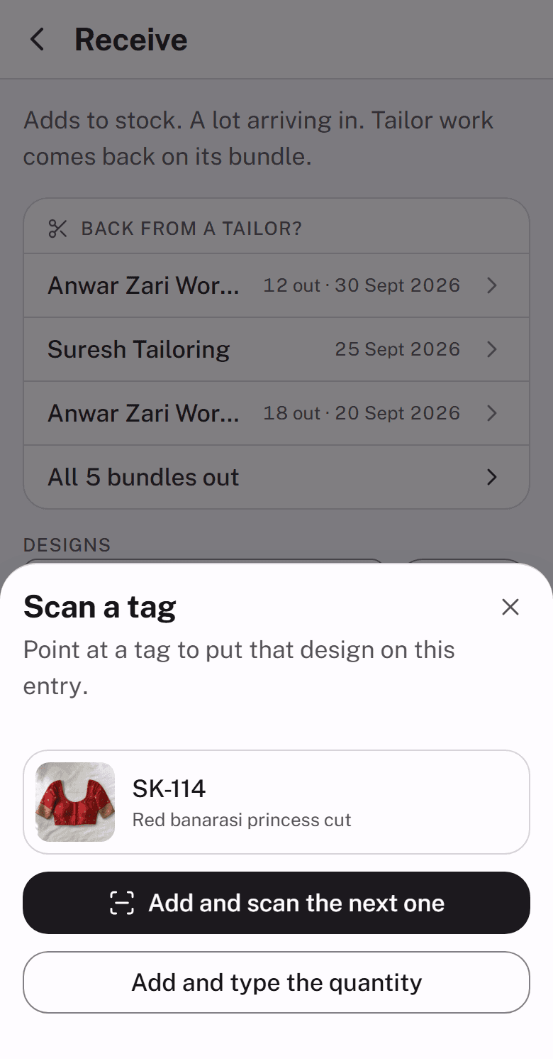 A phone scan landing on design SK-114
